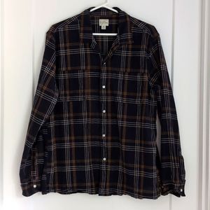 Every Stitch Considered Sewn for J. Crew Navy Blue Flannel Medium